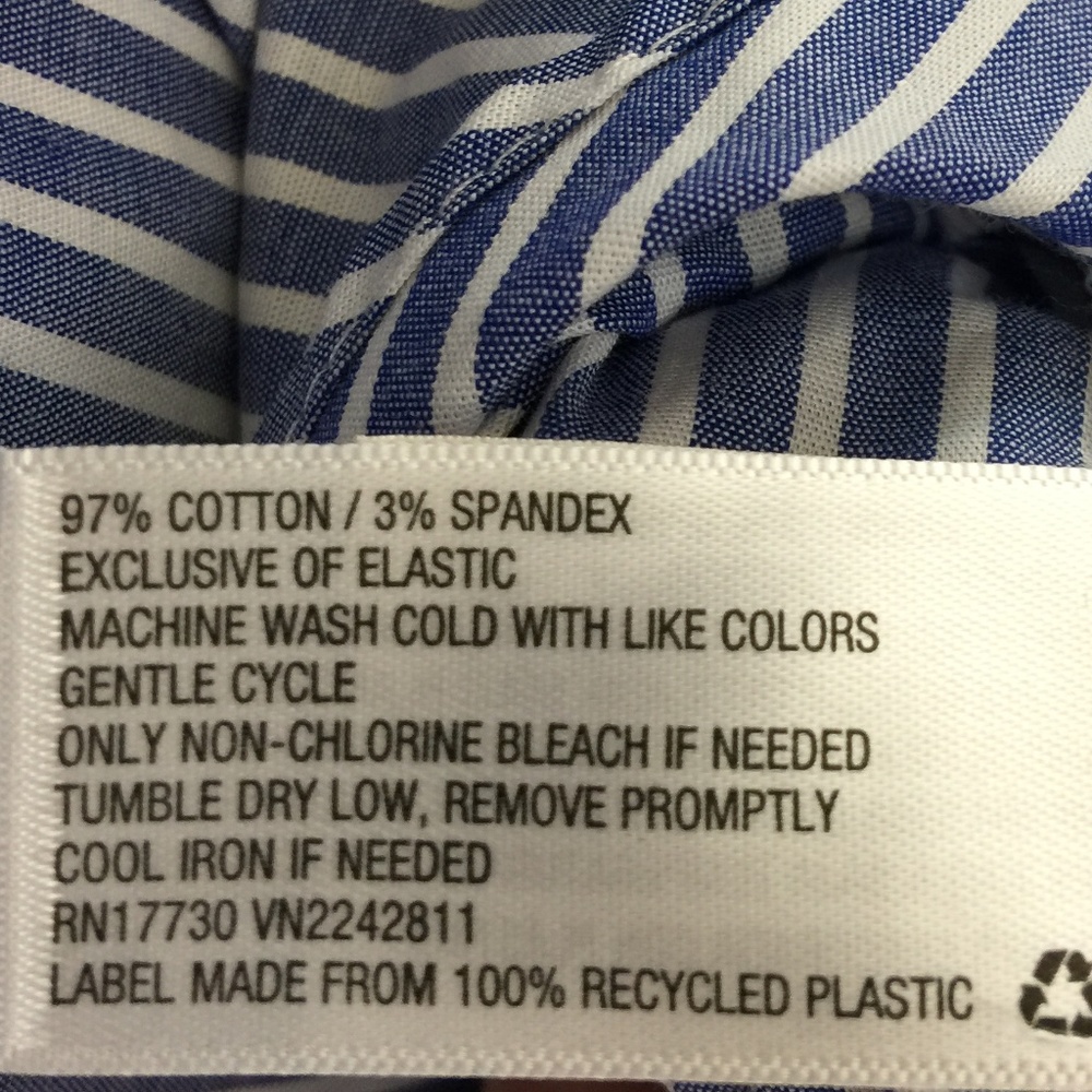 A New Day Chambray Faux Wrap Stripe Dress - Picture 7 of 8